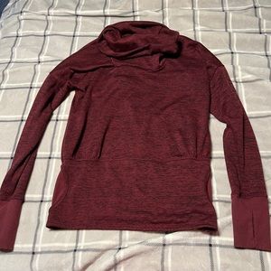 Red with black athleta title neck